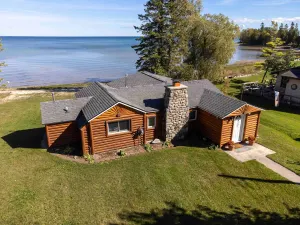 Image of Lakefront Cabin with Beach, Deck & Firepit!
