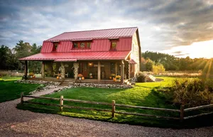 Image of Stunning Log Cabin in native prairie woodland setting