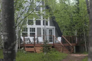 Image of River Run: Secluded Riverside A-Frame & Sauna Two Miles West Of Grand Marais