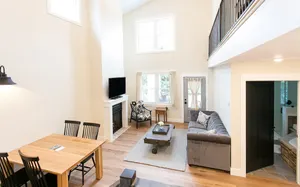 Image of Unique Silo Suite with Jacuzzi Tub, Kitchen, Fireplace, Living Room