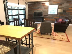 Image of Industrial-Style Daylight Basement Studio Apt