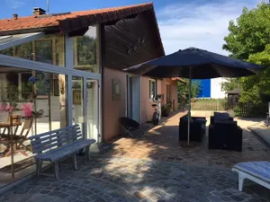 Image of Beautiful house with terrace, close to forest