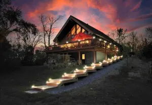 Image of \"Family Cabin: Hot Tub, Golf, Games, Sunset, Pet!\"