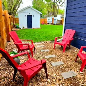 Image of Cozy Iowa Fairgrounds Bungalow. Vintage Camper. Game Shed. Large Fenced Yard!