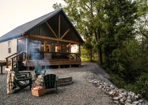Image of Riverfront Cabin~Firepit~Private Boat Ramp~HotTub!