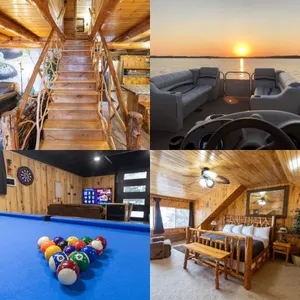 Image of Lakeside Log Home with Pontoon & Game Room - Perfect for Families & Getaways!