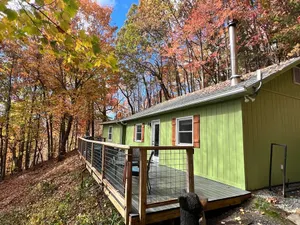 Image of Cabin in the woods with a hot tub