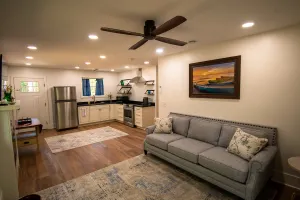 Image of Relaxing cabin with fireplace on Lake Superior