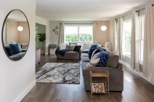 Image of Eye-catching Home and Yard w\/ Luxurious Hot Tub, Patio, and Private Trail Access