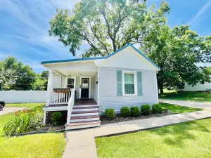 Image of Cheerful Blue-Roof Bungalow