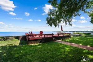 Image of Restored historic log cabin & deck on Lake Erie