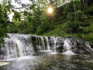 Image of Hemlock Hideaway Cabin with waterfalls, walking trails