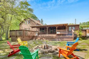 Image of Peaceful Lakefront Cabin Retreat with Hot Tub!