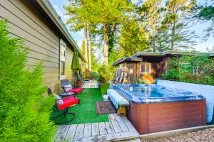 Image of Hot Tub and Views Secret Garden Fort Bragg Cabin