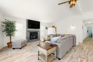 Image of Modern home with foosball, fireplace, & grill