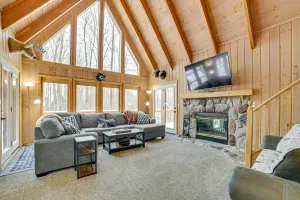 Image of < 1 Mi to Nubs Nob Ski: Cabin w\/ Sauna & Deck!