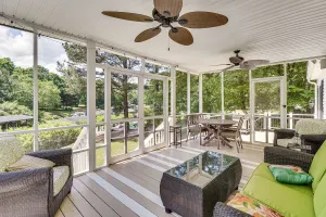 Image of Private Dock + Fire Pit: Serene Lake Gaston Escape