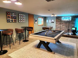 Image of Fun Midcentury Home: Pool, Karaoke, Foosball
