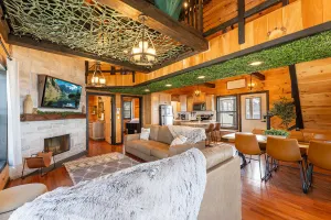 Image of Sunset Ridge cabin 21 miles from Chatt TN Indoor pool & hot tub