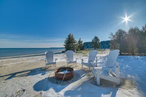 Image of St Ignace Cottage with Deck and Beach on Lake Huron!