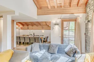 Image of Chalet, 200m from ski slopes, view ski slopes, terrace, balcony, fireplace or stove, tv, ski locker