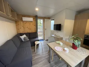 Image of Comfortable and high quality furnished Tiny House ? located directly on the camping park Wemding.