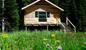 Image of Hand-Built Camping Cabin near Yellowstone National Park, Montana