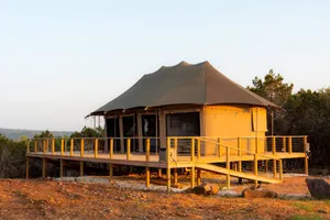 Image of Fully-Equipped Safari Tent Rental in Burnet for Luxury Glamping in Texas