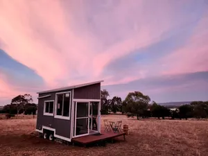 Image of Charming Tiny House Overlooking the Table Top Mountains and Surrounded by Nature in Jindera, New South Wales