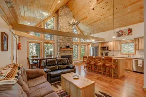 Image of Dog-friendly riverfront cabin with wood stove and large deck near Payette Lake
