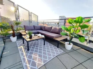 Image of Ulmer Penthouse für 7, Arbeitsplatz, XXL-Dachterrasse, Grill, Wii