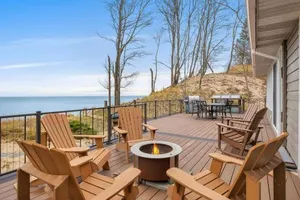 Image of Gorgeous Beach! Lakefront with large Wooden Deck