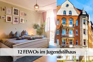 Image of 12 FEWOs im Jugendstilhaus mit Aufzug, Terrasse, Kingsize-Bett, Smart-TV, etc