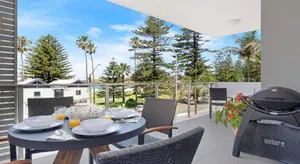 Image of Bathers at the Beach - across from Surf Beach