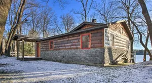Image of Serene Lakefront Cabin: Private Boat Dock, Balcony