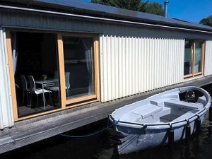 Image of Boathouse Amsterdam with bikes