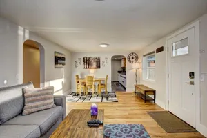 Image of Little Blue Bungalow on Boise's Bench, Pet Friendly, Fully Fenced yard with doggie door! 2 miles from BSU, 5 minutes from Downtown Boise, Desk and workstation for remote workers, 2 TV's large walk-in closet, Good for mid-term stays