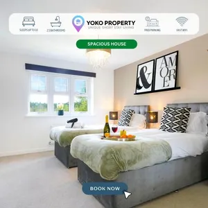 Image of Detached House with Free Parking, Super-Fast Wifi and Smart TV with Netflix by Yoko Property