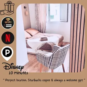 Image of Studio EASY CHECK-IN 8 mins Disneyland 35 mins Paris FREE Starbucks coffee parking wifi