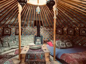Image of Yurt Within Grounds of 17th Century Country Inn