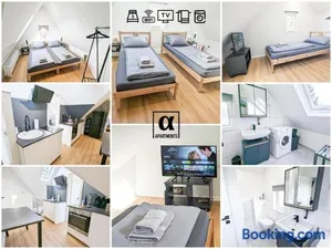Image of ALFA Stuttgart 3BR 5 Beds Netflix INET EBK Wasen Apartment nahe Daimler l Bathroom l Kitchen l WIFI & SmartTV l 3 Zimmer 5 Betten l Küche l Duschbad