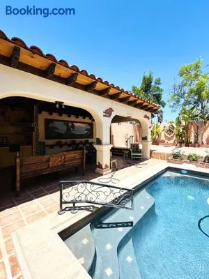 Image of UNIQUE SPANISH HACIENDA HOUSE with POOL VINTAGE 1948 EUROPEAN ANTIQUES ETHNIC ART