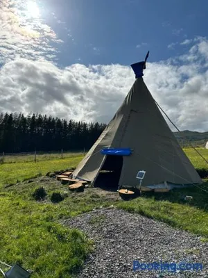 Image of Thainstone tipi off grid camping, on top NC500