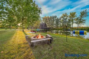 Image of Secluded Waterfront A-Frame Cabin w/ Pvt Lake