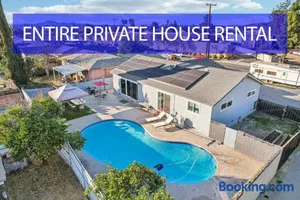 Image of Entire Private House with 3 Bedrooms 2 Bathrooms, Pool, Garage, Gated Yard, Available Now