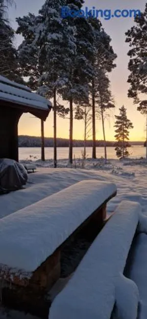 Image of Lakeside log cabin Främby Udde Falun