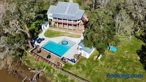 Image of The San Bernard River waterfront provides private access to a spa, boat ramp, and jet skiing