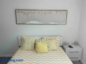 Image of Room in smart home with pond view