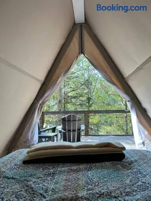 Image of Bohamia - Cozy A-Frame Glamp on 268 acre forest retreat