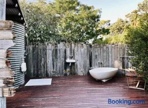Image of Luxury 6 metre Bell Tent & Outdoor Bathroom, WIFI, TV and firepit,